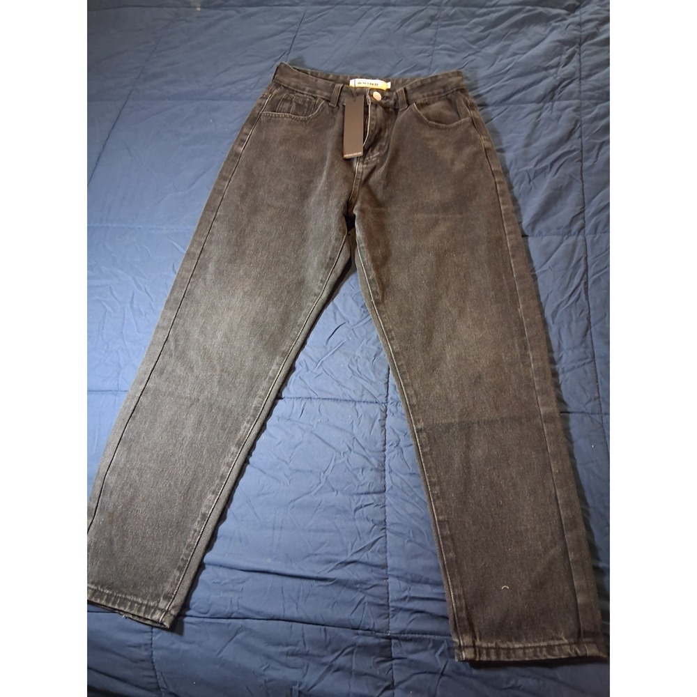 Real Takai Washed Black Wide Straight Denim‎ Jeans Men's Size M-28/28 NWT